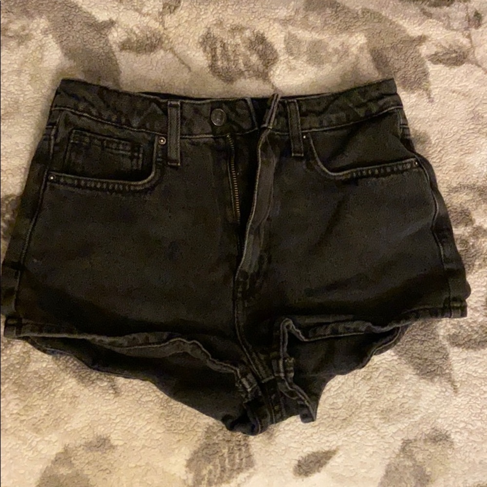 High waisted denim shorts
